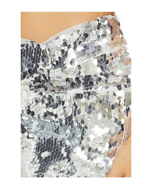 Mother of All FERNANDA SEQUINS MINI スカート - Metallic Silver, grey. - サムネイル6