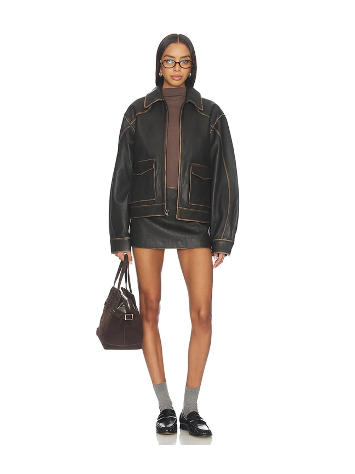 Mimchik MULHOLLAND LEATHER MINI スカート - 画像5