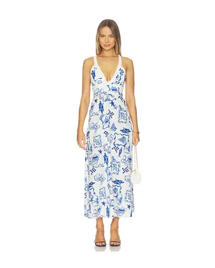 MINKPINK BACI ドレス - White, Blue. - サムネイル1