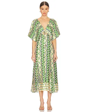 MISA Los Angeles IRENA ミディ丈ドレス - Green,Orange. - サムネイル1