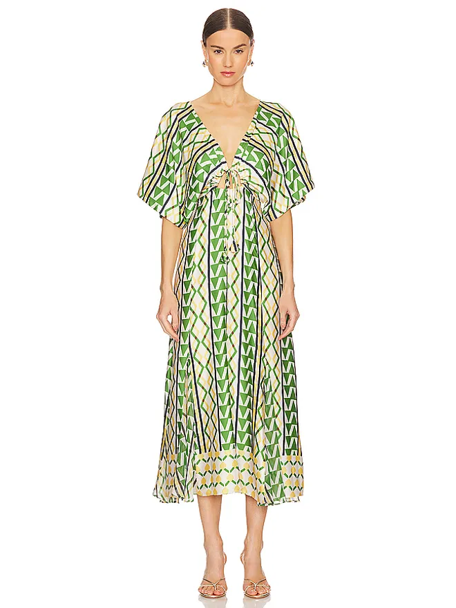 MISA Los Angeles MISA Los Angeles IRENA ミディ丈ドレス - Green,Orange.の商品画像