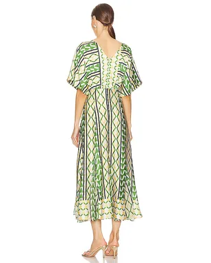 MISA Los Angeles IRENA ミディ丈ドレス - Green,Orange. - サムネイル3