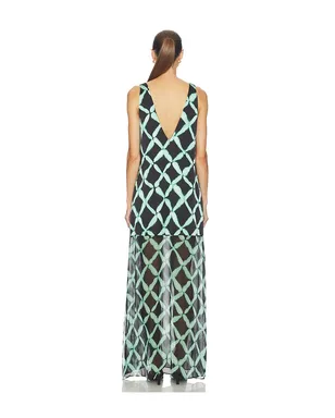 MISA Los Angeles NINA ドレス - Green,Black. - サムネイル3