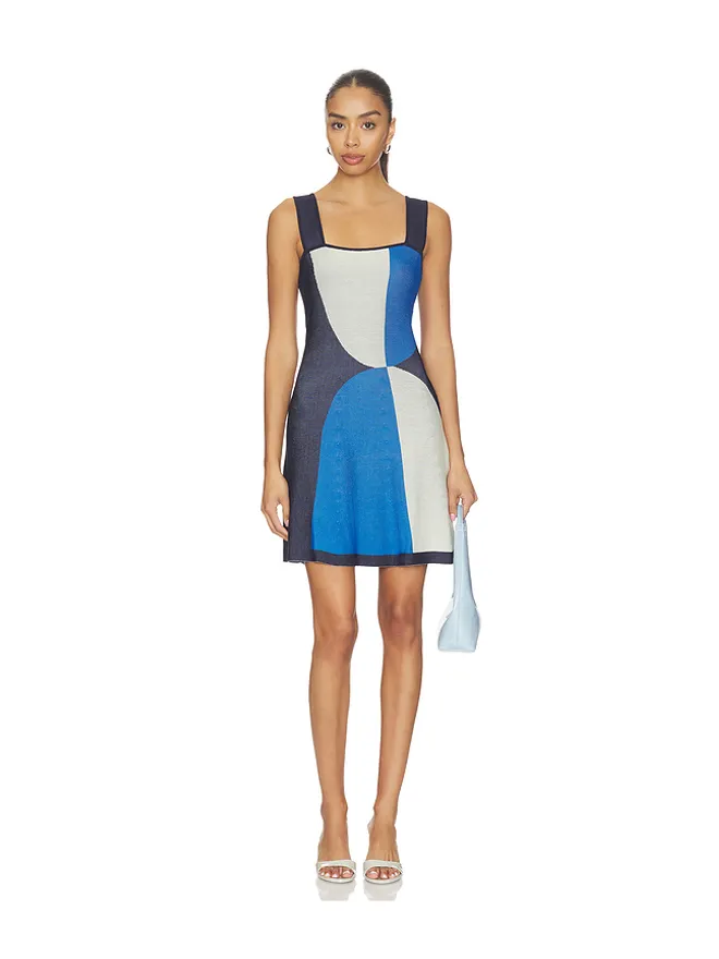 MISA Los Angeles MISA Los Angeles VIVI ドレス - Blue,Light Grey.の商品画像