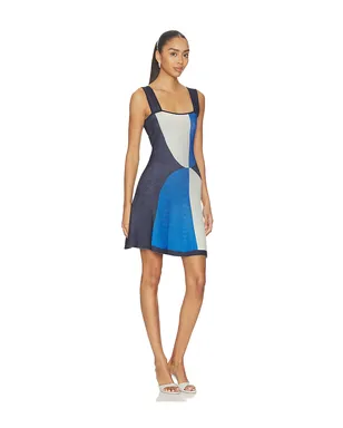 MISA Los Angeles VIVI ドレス - Blue,Light Grey. - サムネイル2