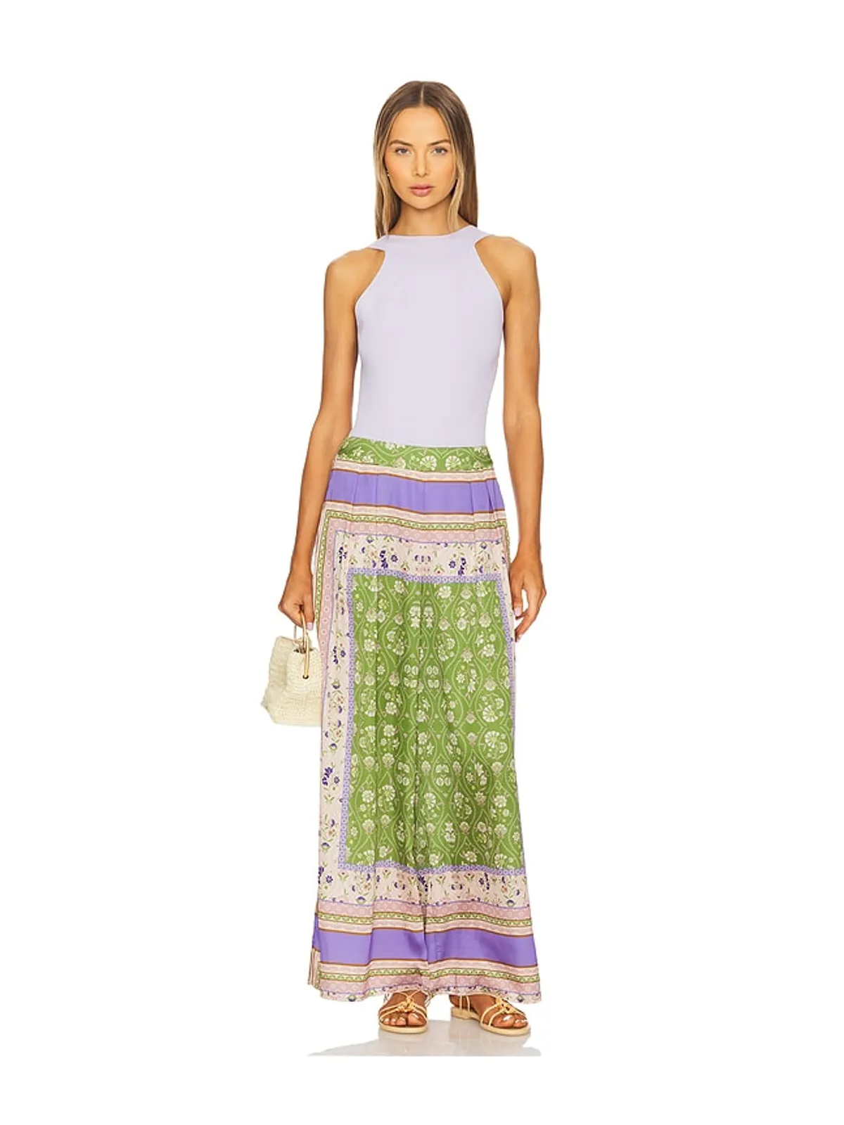 MISA Los Angeles SELENA パンツ - Green,Beige. - 画像5