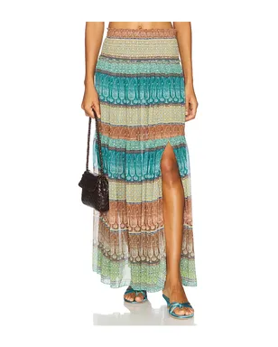 MISA Los Angeles POLLY スカート - Teal,Tan. - サムネイル1