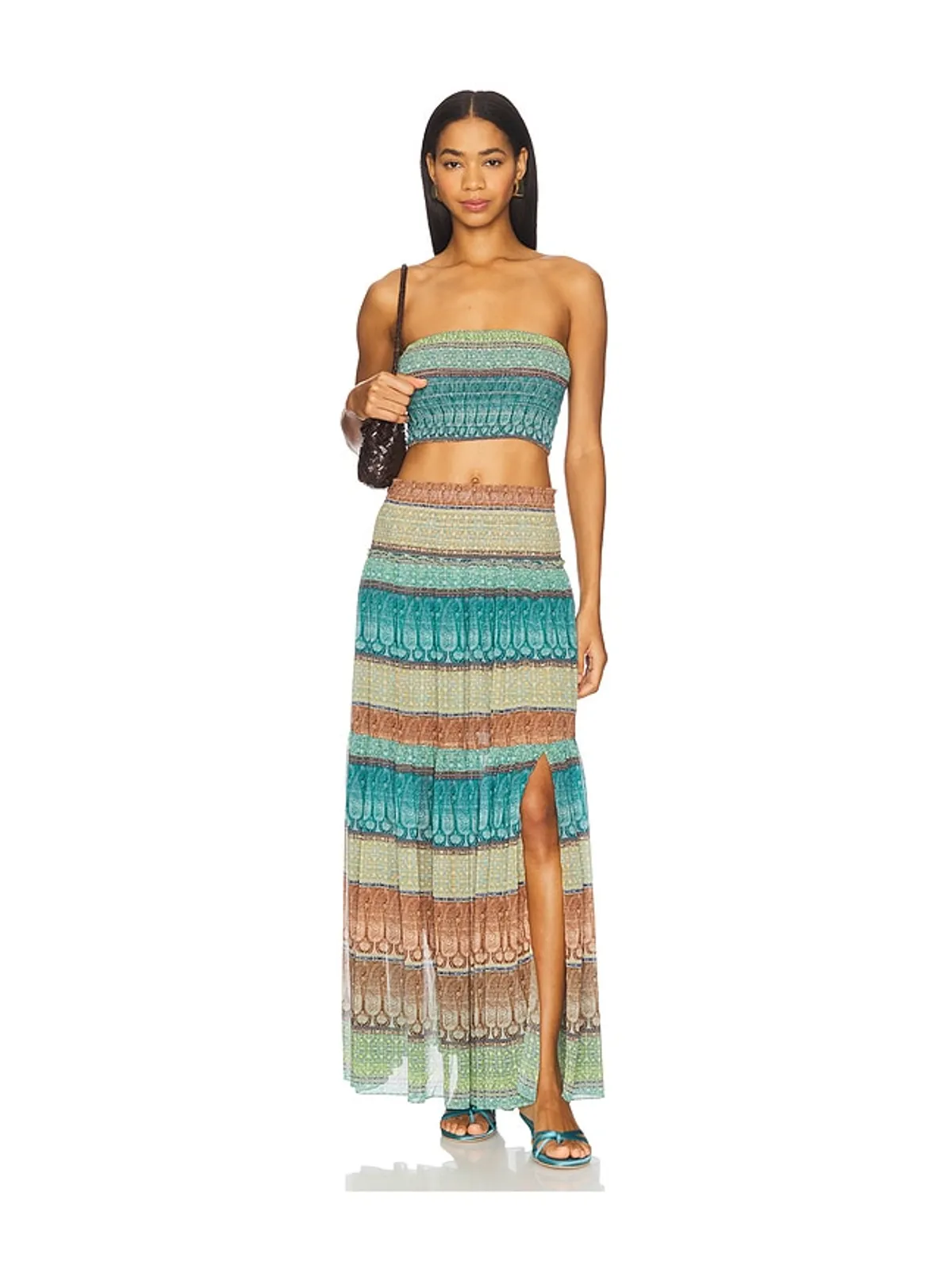 MISA Los Angeles POLLY スカート - Teal,Tan. - 画像5