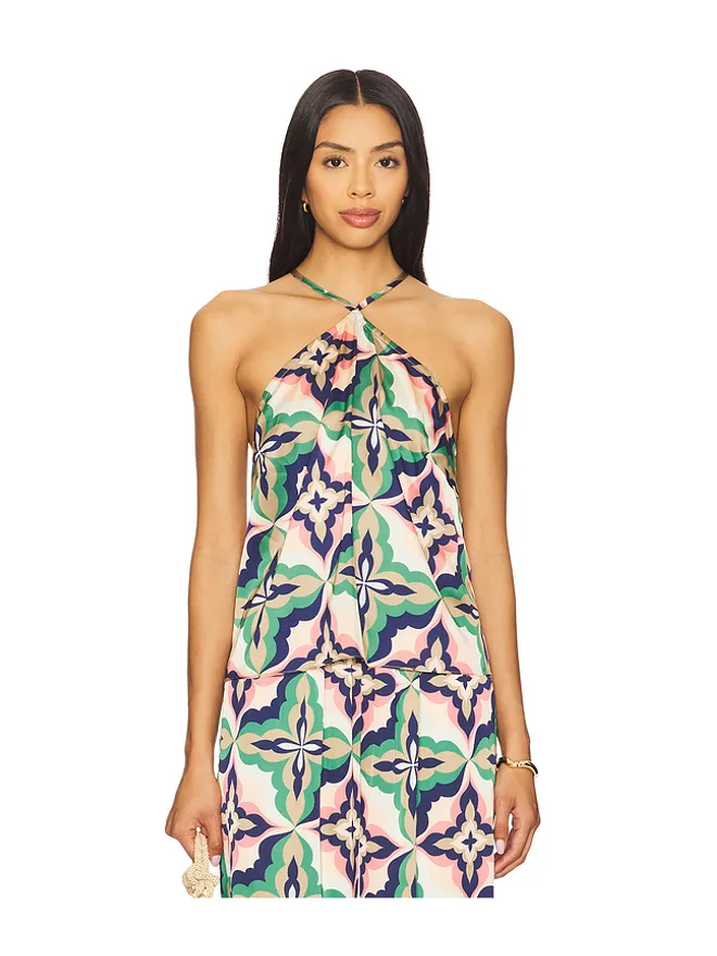 MISA Los Angeles MISA Los Angeles LINA スリーブレストップ - Green,Pink.の商品画像