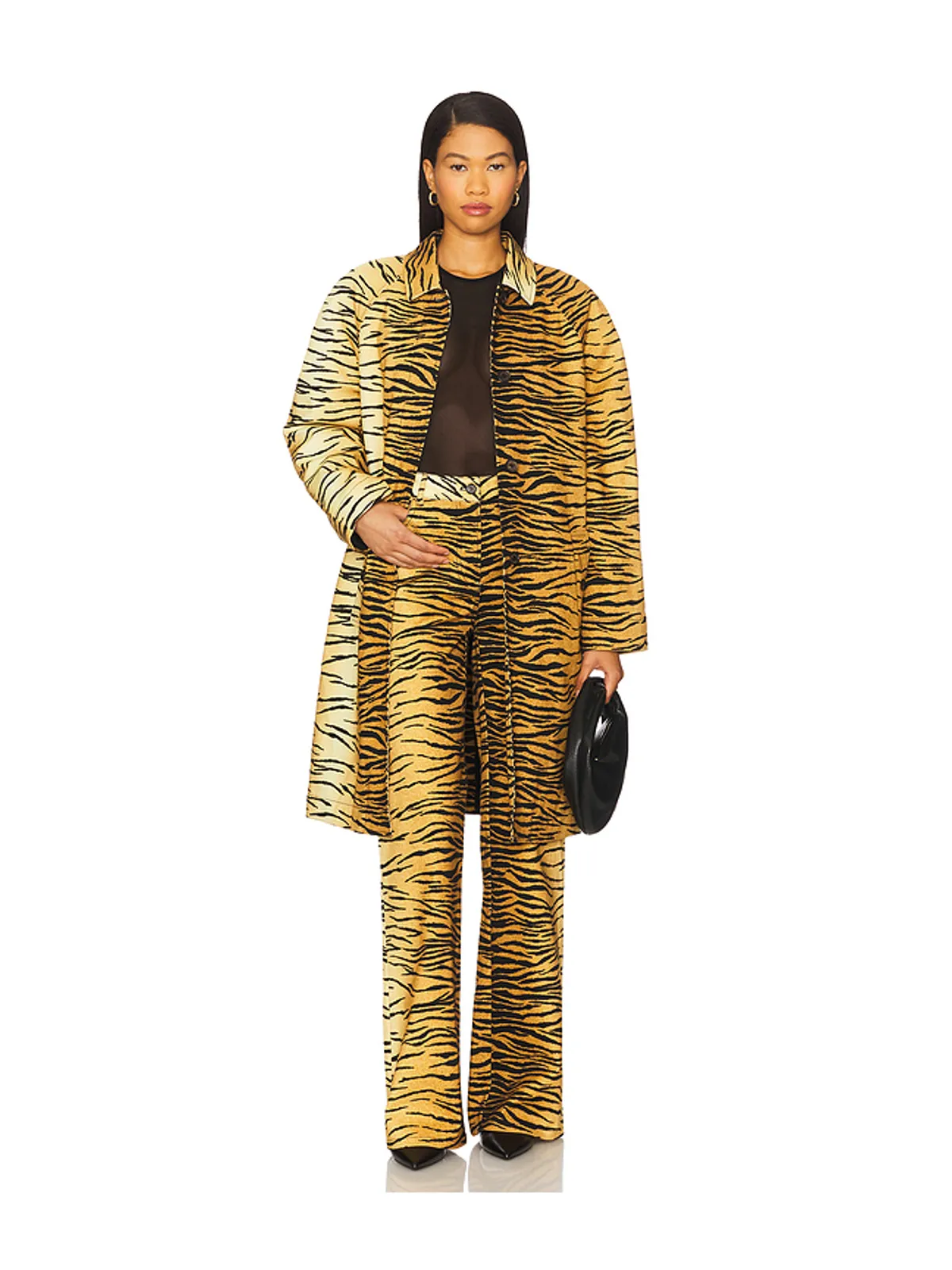 Moschino Jeans TIGER STRIPES ロングジャケット - 画像1