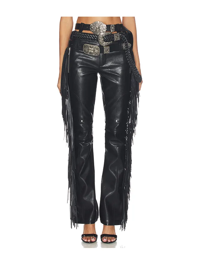 Markgong Markgong FAUX LEATHER FRINGE パンツの商品画像