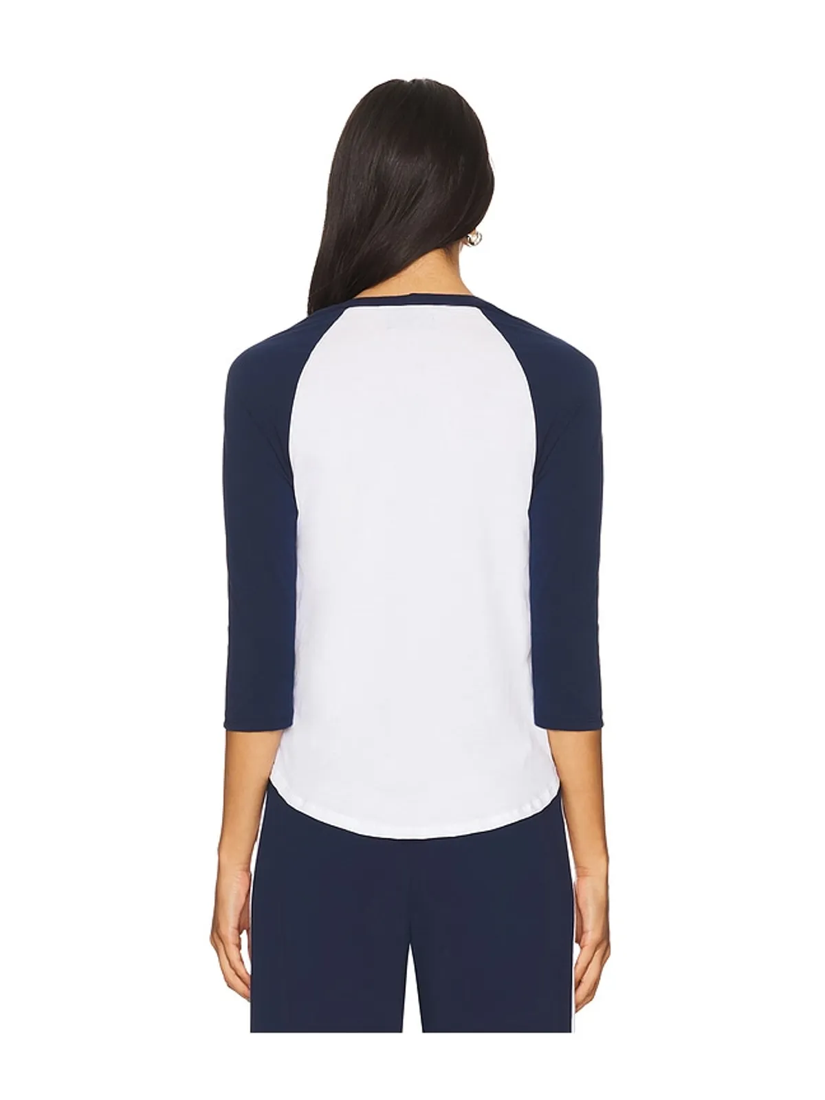 Michael Lauren KATYA RAGLAN Tシャツ - Navy,White. - 画像3