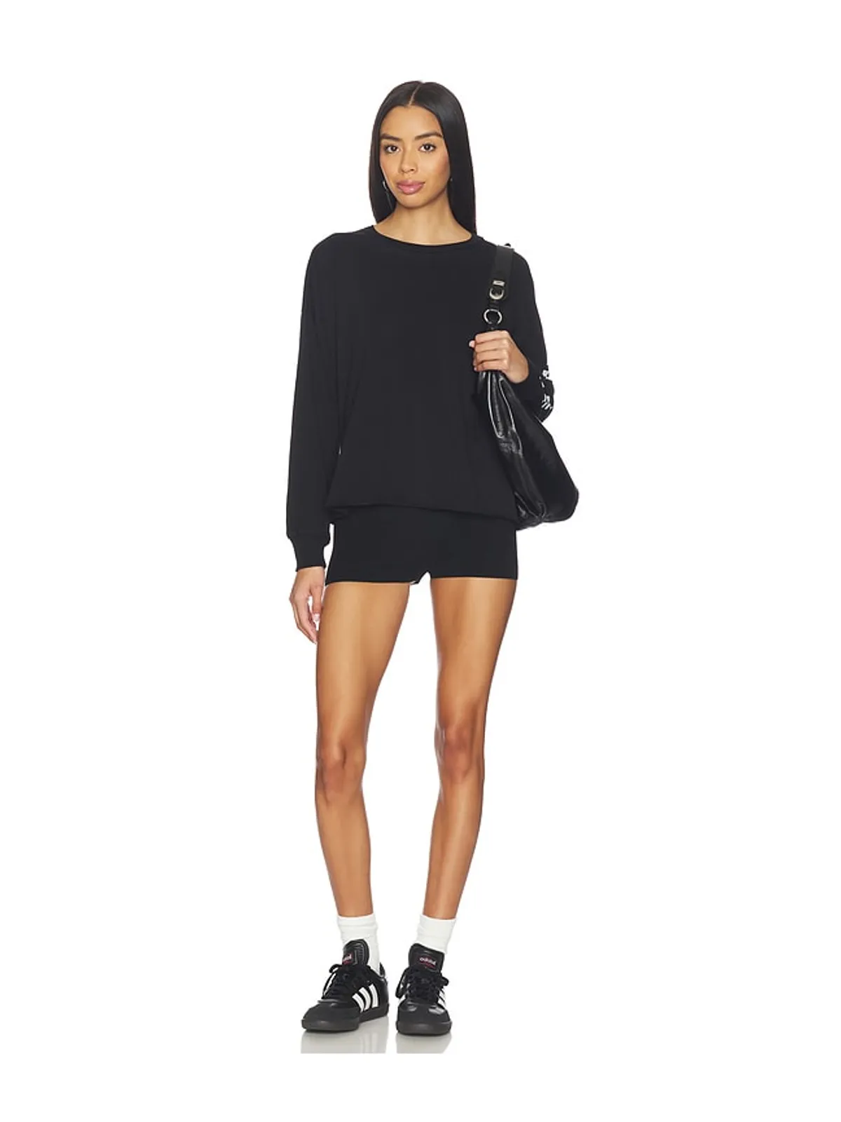 Michael Lauren KEEGAN ロングドロップショルダークロップドTシャツ - 画像5