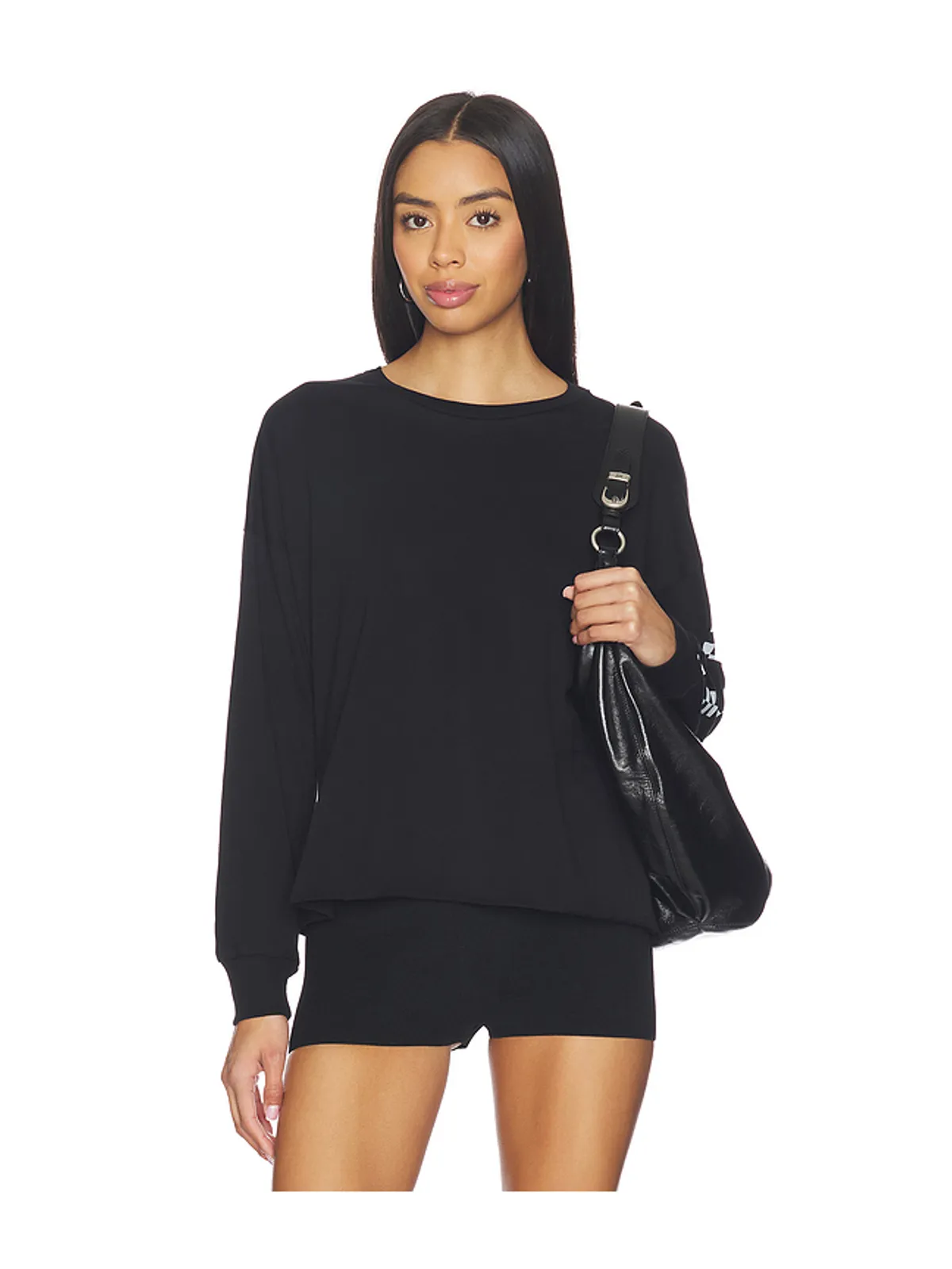 Michael Lauren KEEGAN ロングドロップショルダークロップドTシャツ - 画像2
