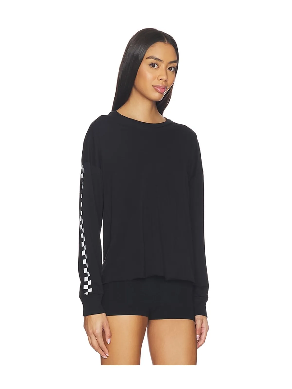 Michael Lauren KEEGAN ロングドロップショルダークロップドTシャツ - 画像3