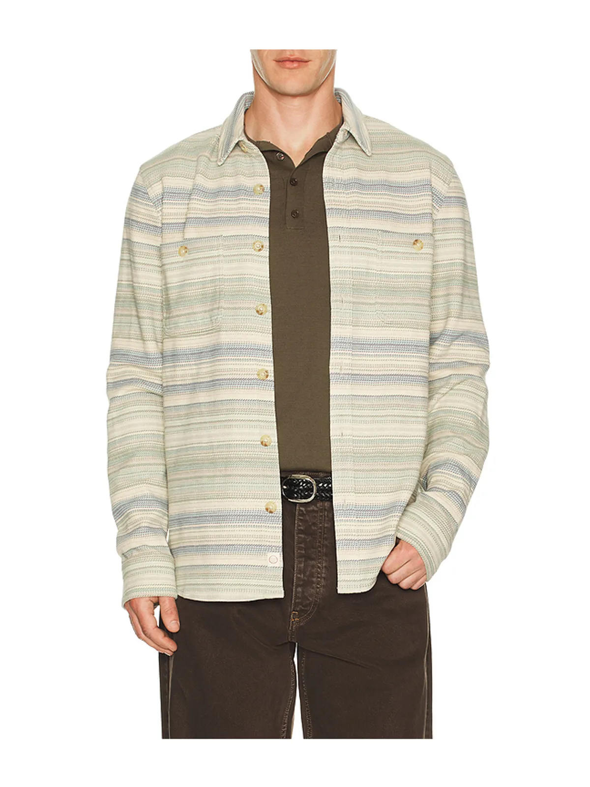 Marine Layer PACIFICA オーバーシャツ - Blue,Beige. - 画像1
