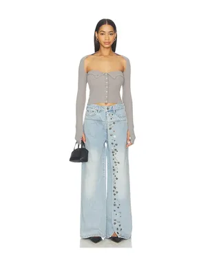 MARRKNULL ASYMMETRICAL METAL-BUTTON デニム - サムネイル5