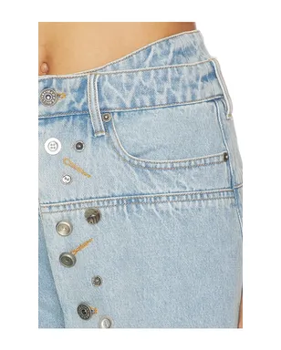 MARRKNULL ASYMMETRICAL METAL-BUTTON デニム - サムネイル6