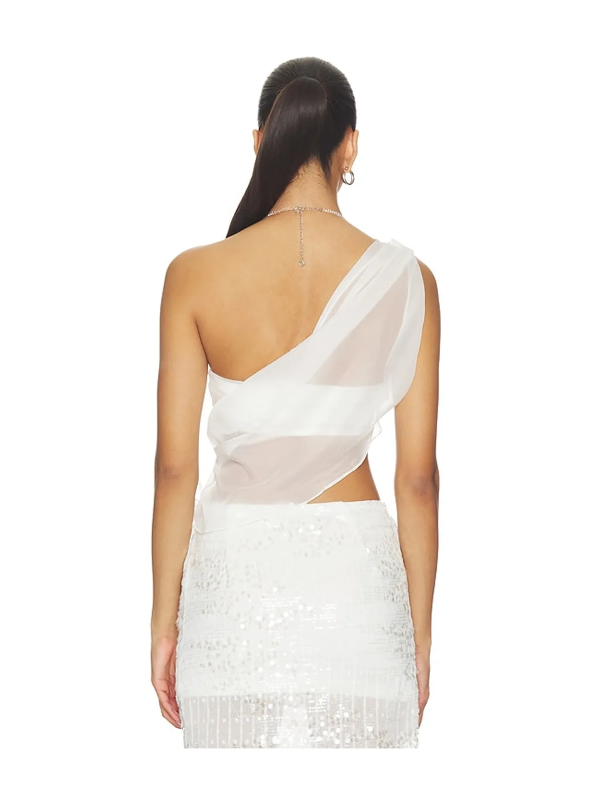 MARRKNULL ASYMMETRIC BEADED CHIFFON トップ - 画像4