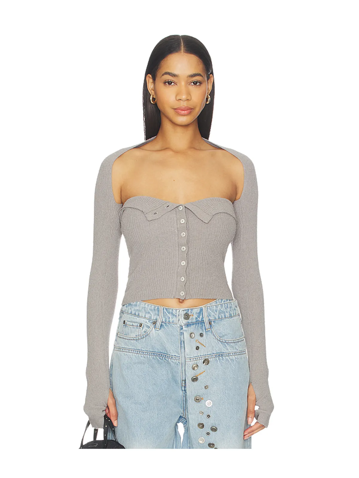 MARRKNULL HALTER NECK KNIT BANDEAU トップ - 画像2