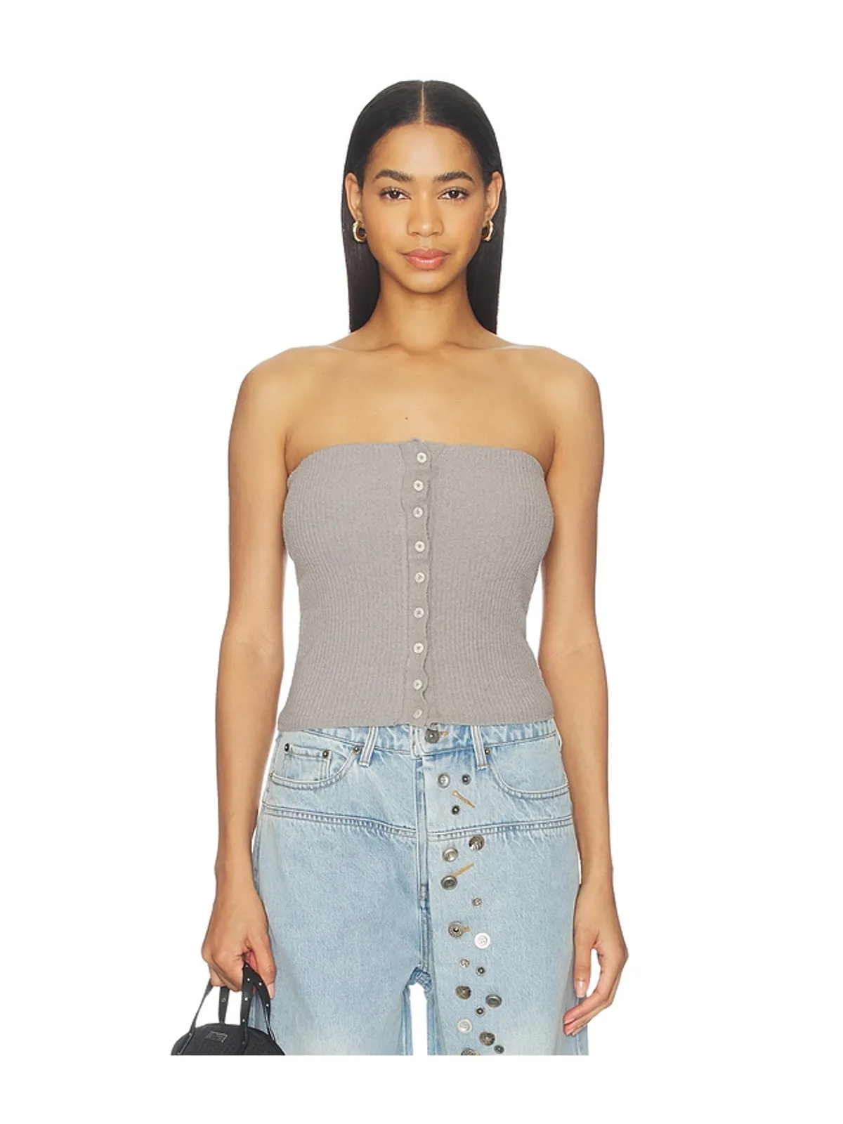 MARRKNULL HALTER NECK KNIT BANDEAU トップ - 画像3
