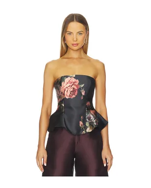 Marques ' Almeida FLOWER PRINTED STRAPLESS トップ - サムネイル1