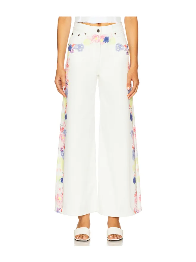 MSGM MSGM プリント入りワイドレッグパンツの商品画像
