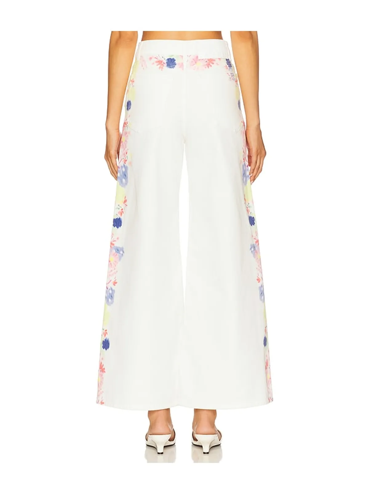 MSGM プリント入りワイドレッグパンツ - 画像4