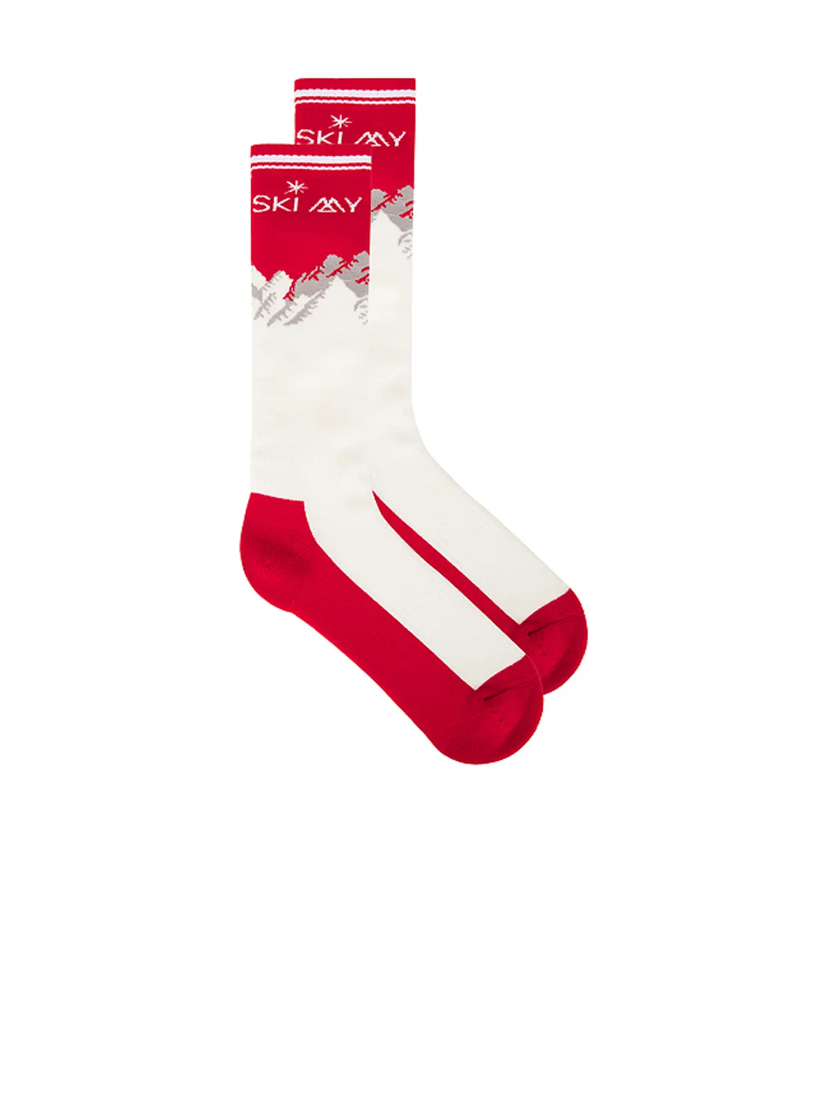 My Sunday Ski MERINO スキーソックス - Red,White. - 画像1