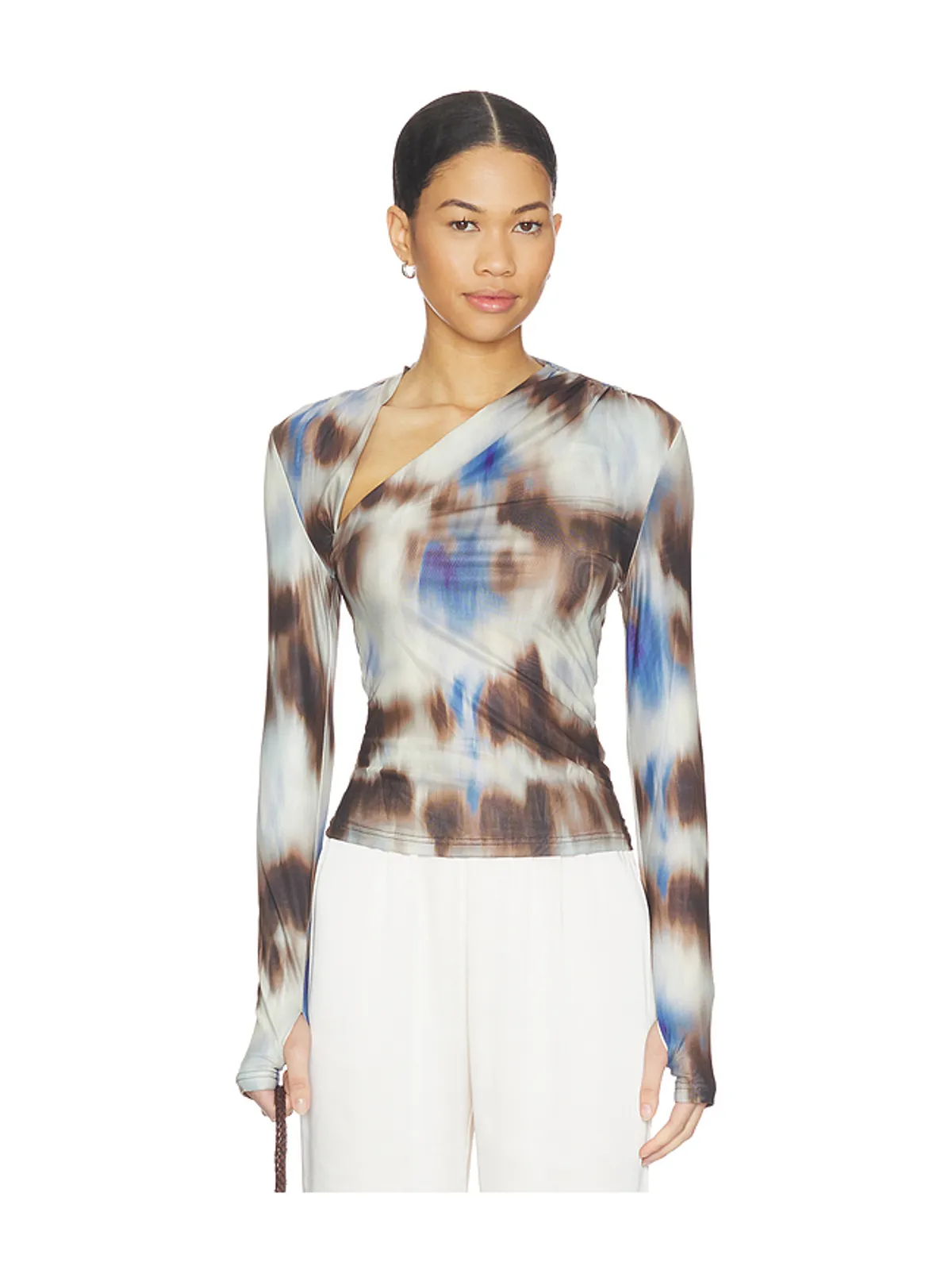 MADISON THE LABEL LAURY MESH トップ - Neutral,Blue. - 画像1