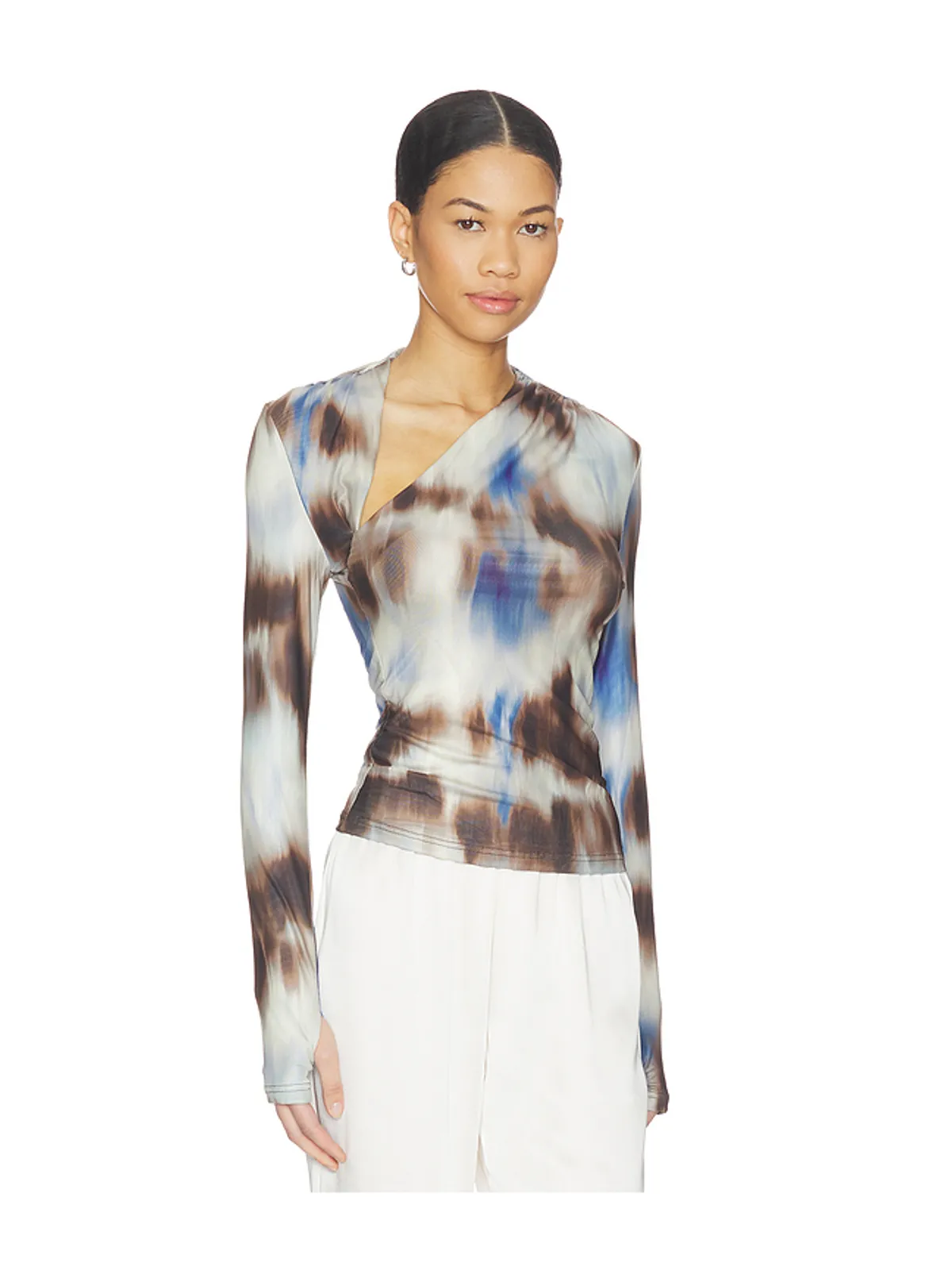 MADISON THE LABEL LAURY MESH トップ - Neutral,Blue. - 画像2