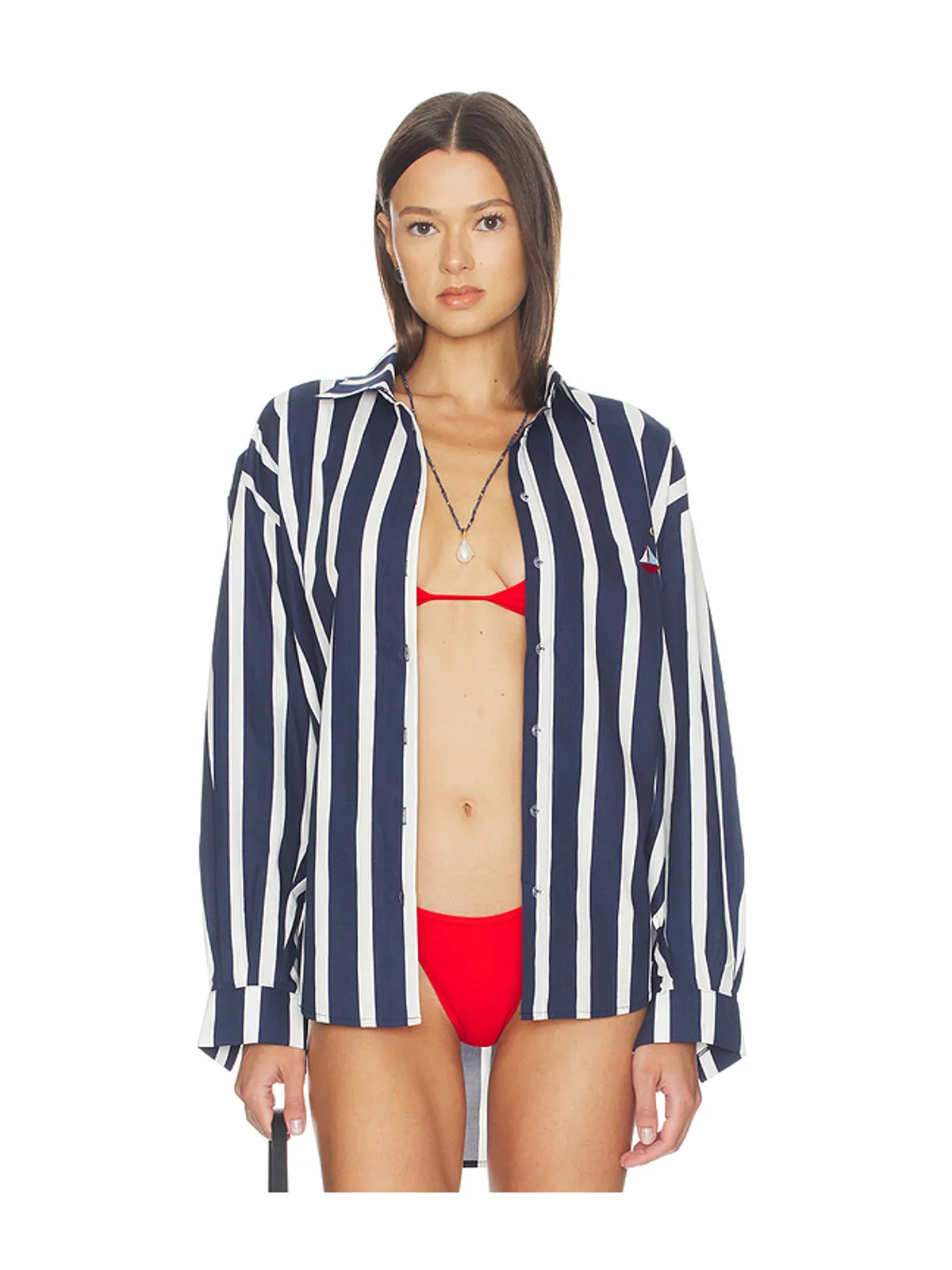 Nau Bikinis STRIPED チュニック - Navy,White. - 画像2