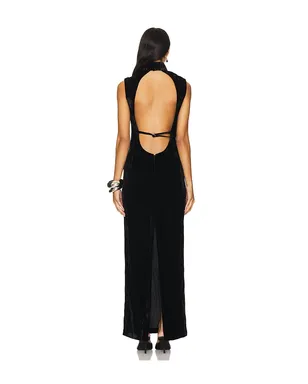 NBD CRINKLED VELVET BACKLESS ドレス - サムネイル4