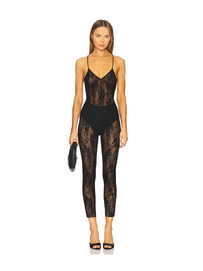 Norma Kamali Norma Kamali FARA ローバックスリップキャットスーツの商品画像