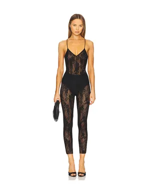 Norma Kamali FARA ローバックスリップキャットスーツ - サムネイル1