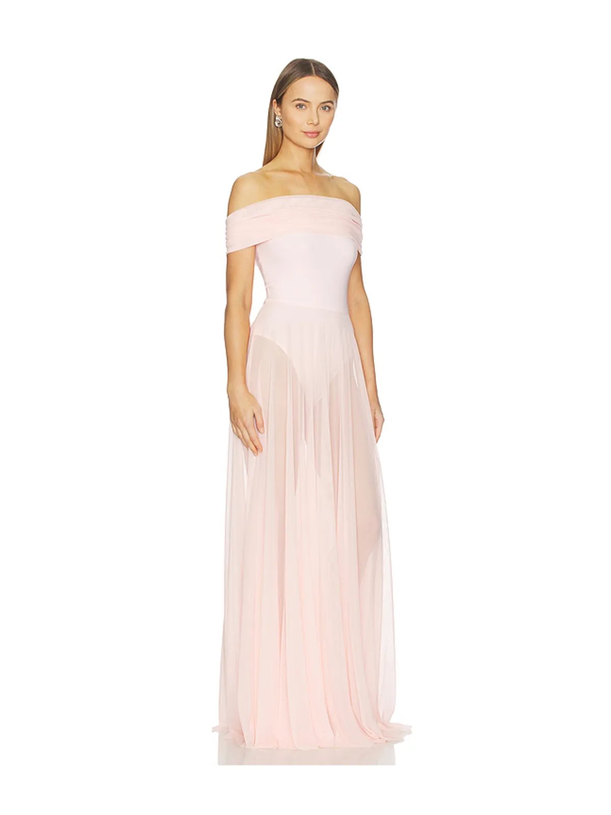 Norma Kamali SLEEVELESS COWL NECK COMBO FLARED ガウン - 画像2