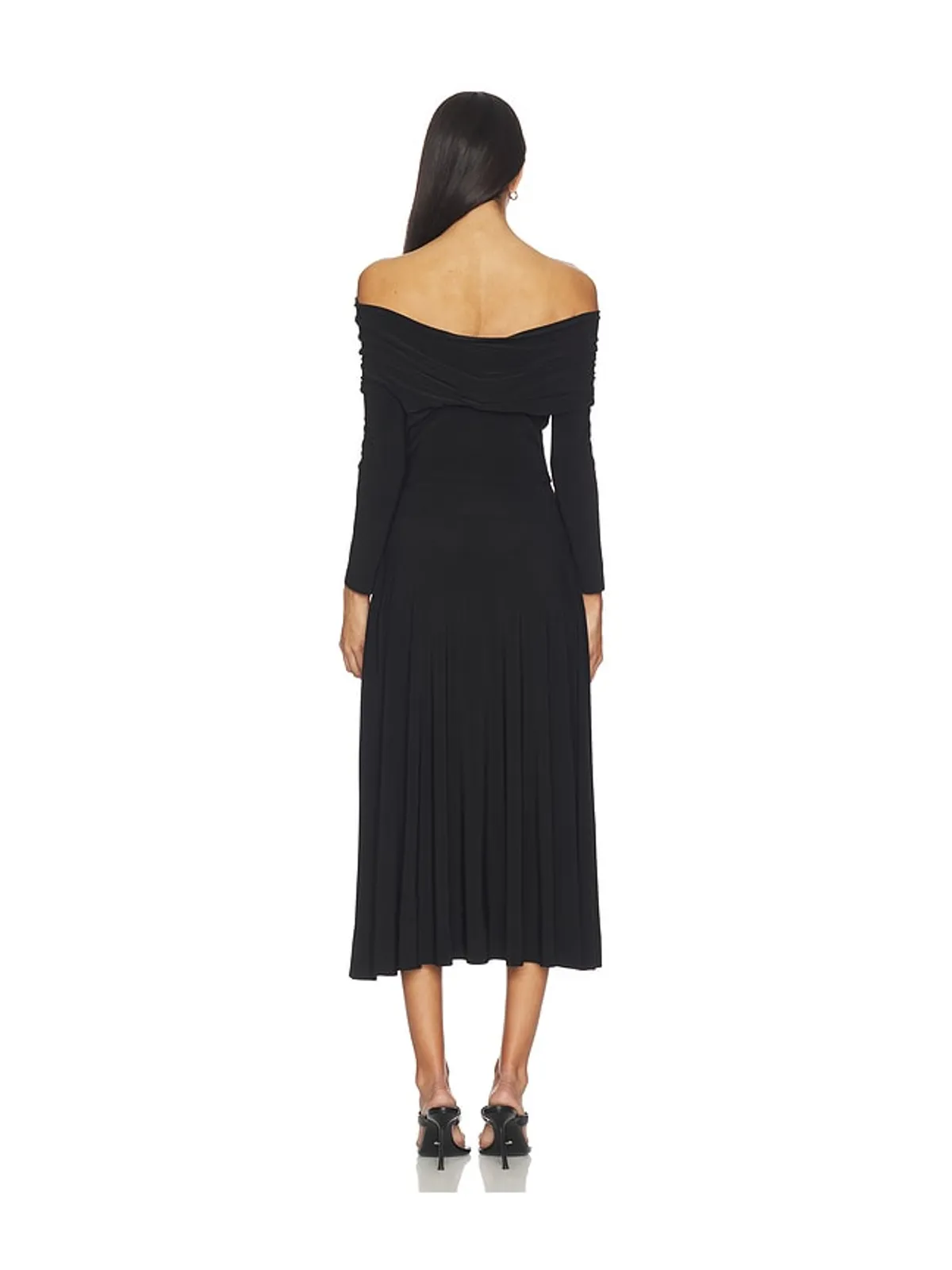 Norma Kamali 3/4 SLEEVE COWL NECK FLARED ドレス - 画像3
