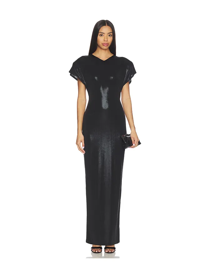 Norma Kamali Norma Kamali CAP SLEEVE SHOULDER PAD LONG ドレスの商品画像