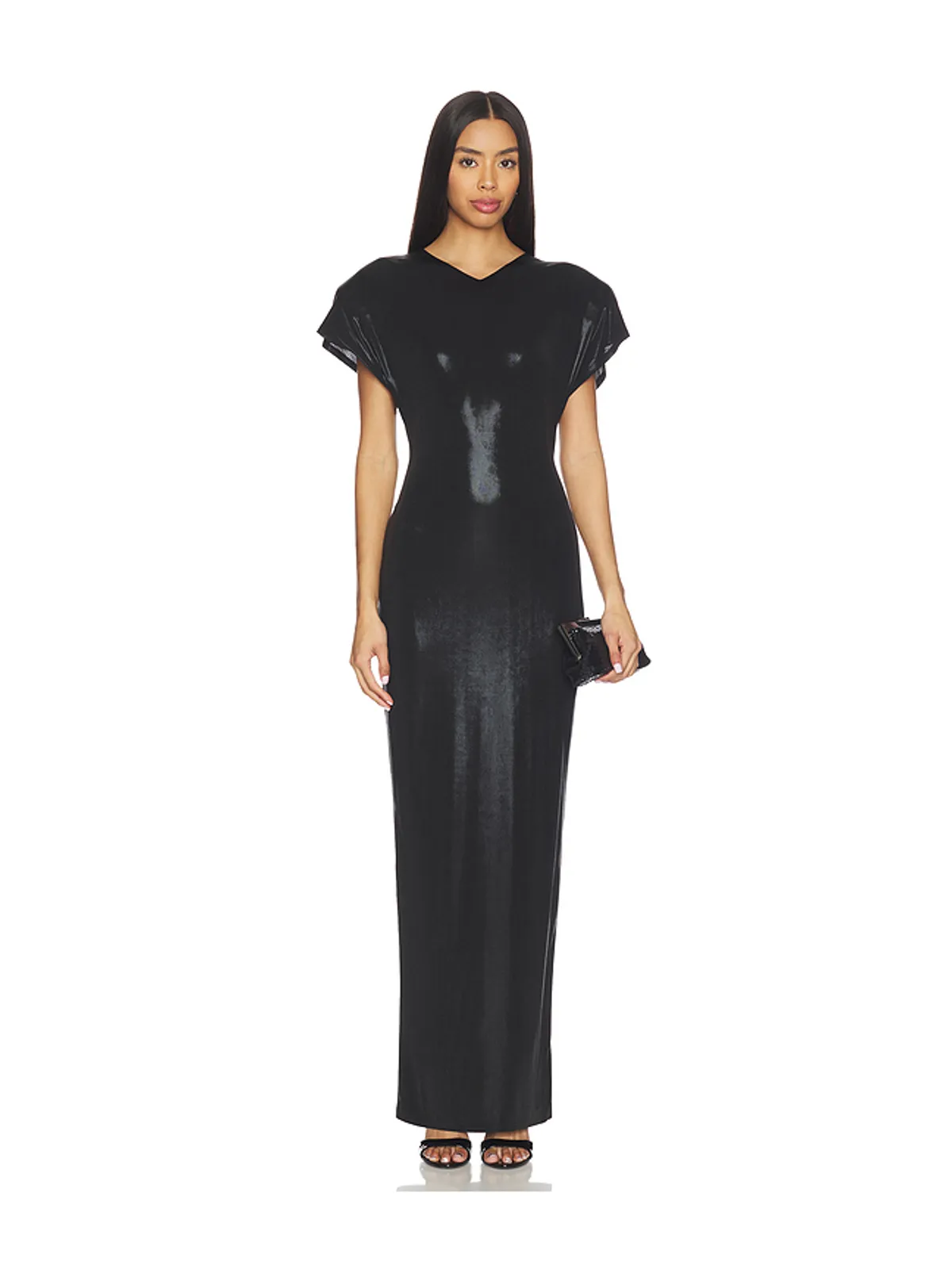Norma Kamali CAP SLEEVE SHOULDER PAD LONG ドレス - 画像1