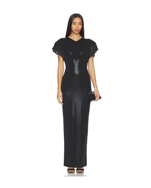 Norma Kamali CAP SLEEVE SHOULDER PAD LONG ドレス - サムネイル1