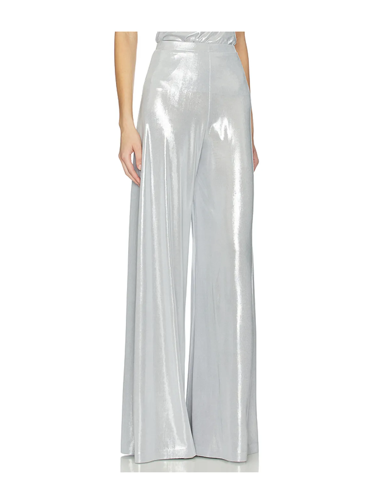 Norma Kamali BIAS パンツ - Metallic Silver, grey. - 画像2