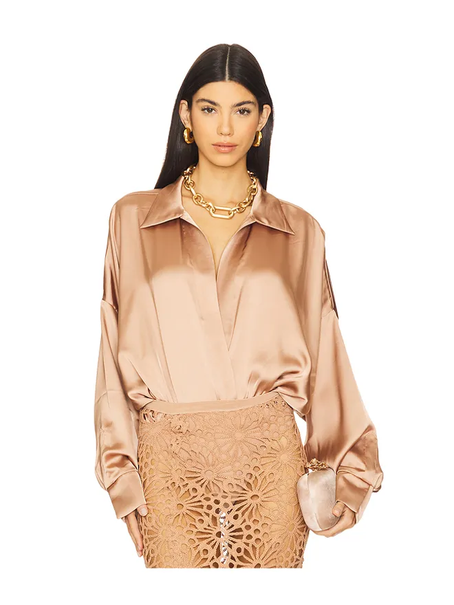 Norma Kamali Norma Kamali スーパーオーバーサイズボーイフレンドNKシャツボディスーツの商品画像