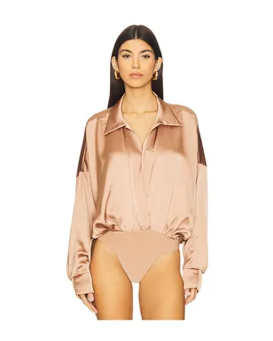 Norma Kamali スーパーオーバーサイズボーイフレンドNKシャツボディスーツ - サムネイル2