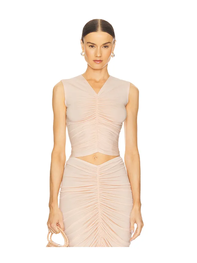 Norma Kamali Norma Kamali ノースリーブギャザー入りトップの商品画像