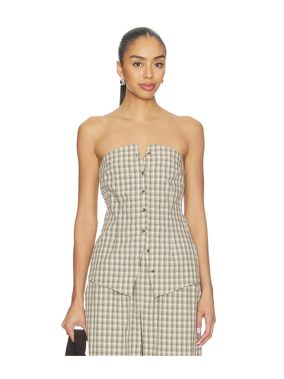 Nanushka BRITES トップ - Cream,Grey. - 画像1