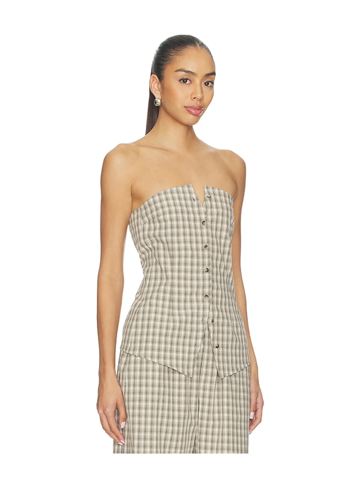 Nanushka BRITES トップ - Cream,Grey. - 画像2