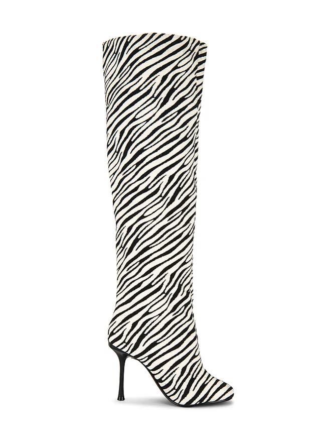 Steve Madden Steve Madden ALLURING OVER THE KNEE ブーツ - Black,White.の商品画像
