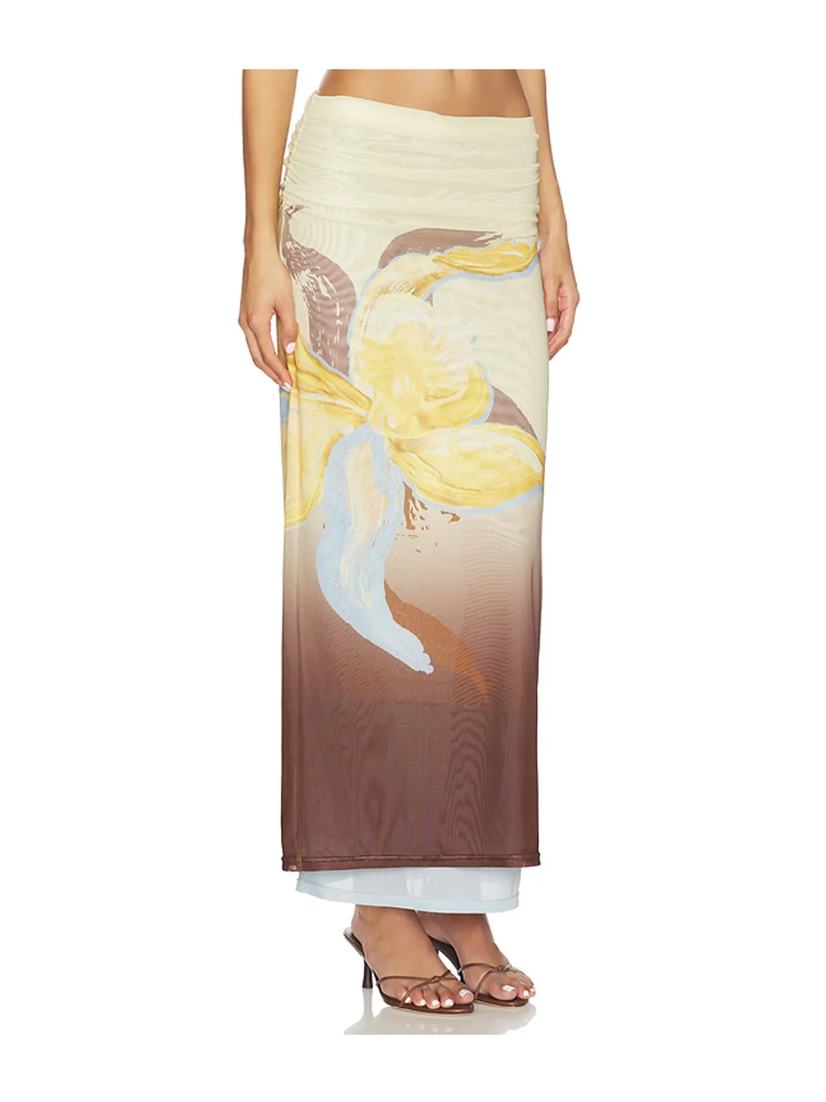 SOVERE DAHLIA スカート - Ivory,Brown. - 画像2