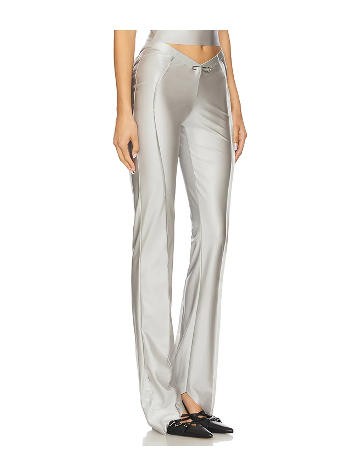 SAMI MIRO VINTAGE アシンメトリックパンツ - Metallic Silver, grey. - 画像2