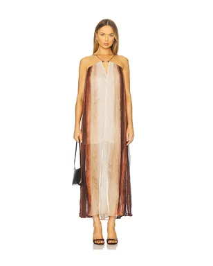 Sabina Musayev NELLA ドレス - Cream,Brown. - サムネイル1